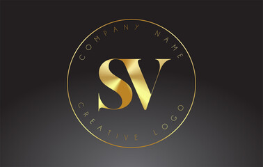 Letter SV S V signature minimalistic monogram vector logo. Simple SV S V Icon with Circular Name Pattern.