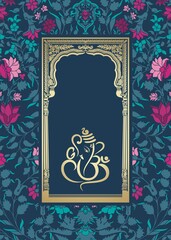 Poster - Ganesha, wedding card, royal Rajasthan, India	