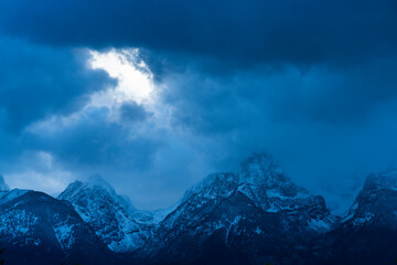 Wall Mural - Clouds and Peaks, Grand Teton National Park, Wyoming, Usa, America