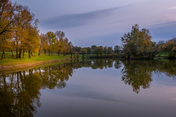 late fall evening at Lac des Dames, Bourg Saint Andéol France