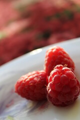 raspberry on a plate