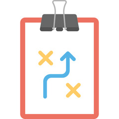 Sticker - 
Flat vector icon of a clipboard showing strategic planning concept
