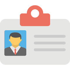 Sticker - 
Clipped card with employee profile denoting candidate id card icon 
