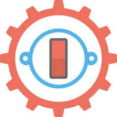 Sticker - 

Creative red and blue flat icon design of powertech
