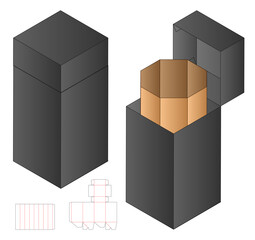 Box packaging die cut template design. 3d mock-up