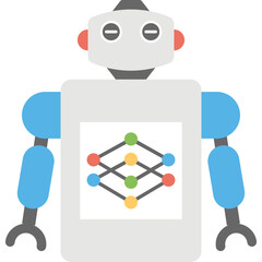 Canvas Print - 
Flat vector icon design of industrial robot
