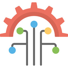 Poster - 
A set of colorful molecules interconnected, molecular network flat icon
