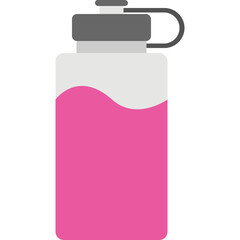 Poster - 
A plastic bottle half filled with liquid, flat vector icon 
