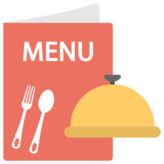 Sticker - 
Flat icon of food menu 
