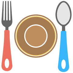 Poster - 
Flat icon of a cutlery set 
