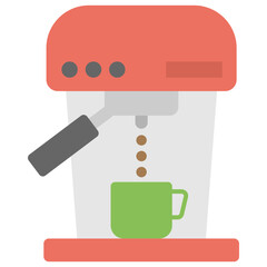 Canvas Print - 
Flat icon of a coffee maker machine 
