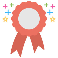 
A ribbon badge, flat icon design of recommendation
