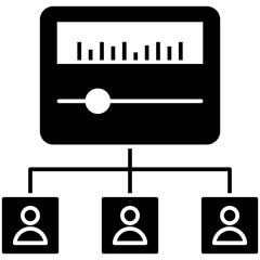 Poster - 
Control organization. Flat icon management cybernetics
