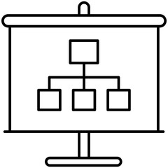 Poster - 
Company presentation, flat icon organization chart
