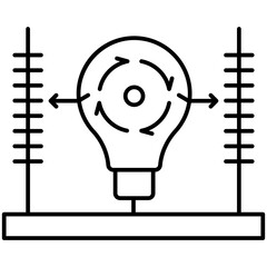 Poster - 
Creative process, flat icon idea generation
