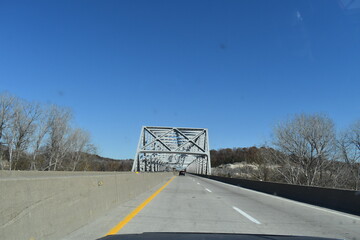 Poster - Highway with a Bridge in the Distance