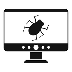 Canvas Print - Computer bug icon. Simple illustration of computer bug vector icon for web design isolated on white background