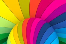 Colorful Hemisphere Lines Abstract Background 3D Render Illustration
