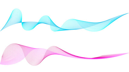 Wall Mural - Set of abstract wave line. Dynamic wave of many lines on white background. Vector illustration.