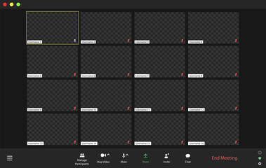 Video conference user interface, video conference calls window overlay