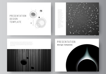 Vector layout of the presentation slides design business templates, multipurpose template for presentation brochure, brochure cover. Tech science future background, space design astronomy concept.