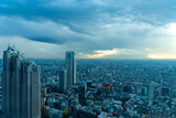 Fototapeta Miasto - 東京都新宿区西新宿にある東京都庁から見た夕方の東京の都市景観