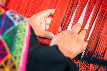 Bolivia - Women Working In Wooden Loom