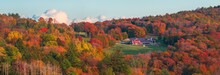 Beautiful Fall Colors Farm House Panorama