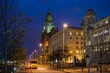 Liverpool city center cityscape night