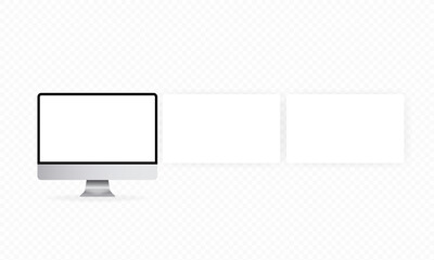 Wall Mural - computer monitor with an empty screen. realistic computer. monitor mockup with blank frame. the conc