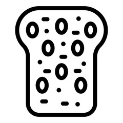 Poster - Grain bread icon. Outline grain bread vector icon for web design isolated on white background
