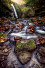 Wall Mural - Long exposure landscape of Tatlica waterfalls of Erfelek region in Sinop, Turkey. Erfelek is a town and district of Sinop Province in the Black Sea region of Turkey.