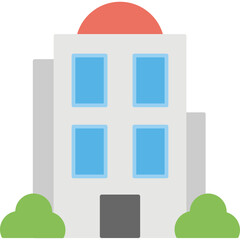 Sticker - 
A building, flat vector icon design of a shopping mall
