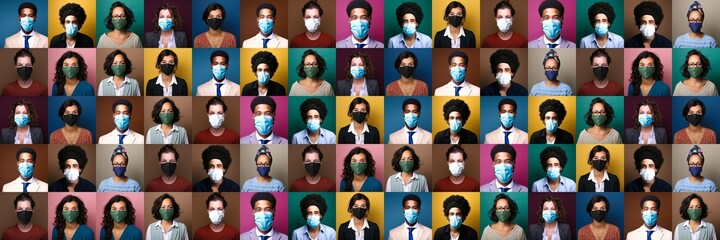 Beautiful people wearing a mouth mask