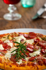 Canvas Print - rosemary on a pizza