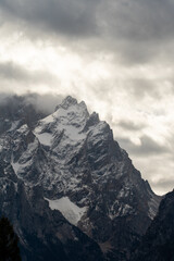 Canvas Print - Dark clouds over mountains