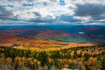 Sunrays over fall foliage colors from Crane mountain
