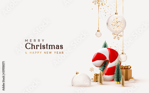 Fotomural Christmas and New Year background