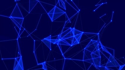 Wall Mural - abstract digital connection moving dots and lines. technology background. network connection structu