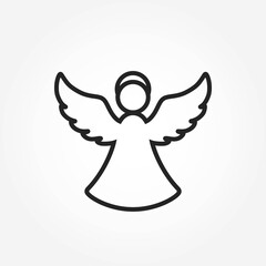 christmas angel line icon. christmas symbol. isolated vector image