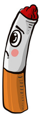 Sticker - Sad cigarette,illustration,vector on white background