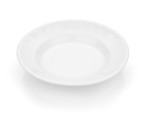 white plate on white background