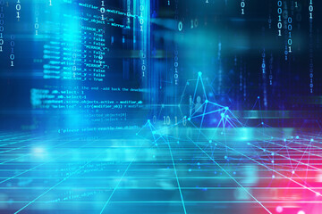 Wall Mural - programming code abstract technology background of software developer and computer script