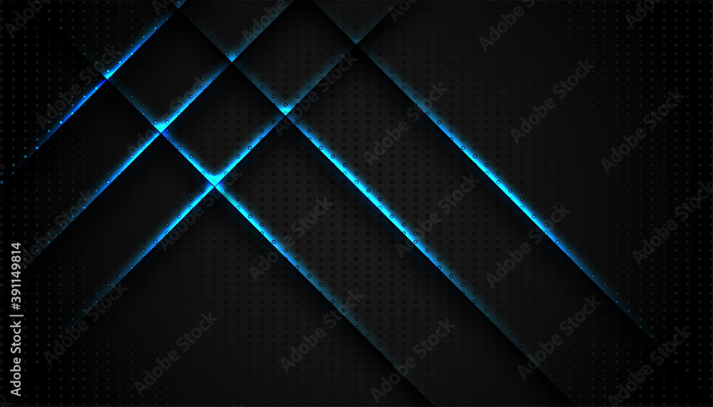 abstract blue light line on black background. modern luxury design ...