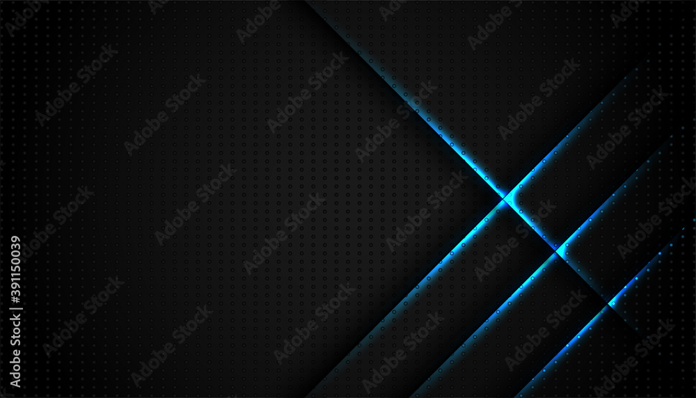 abstract blue light line on black background. modern luxury design ...