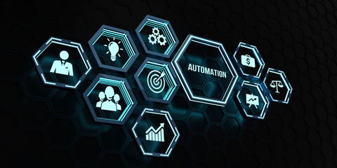 Wall Mural - Internet, business, Technology and network concept. Automation Software concept as an innovation.
