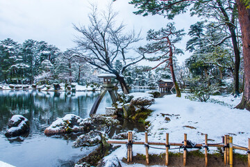 Canvas Print - 雪の兼六園