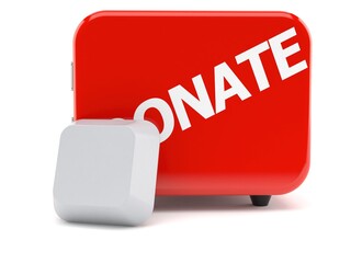 Sticker - Donate box with blank keyboard key