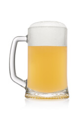 Wall Mural - Stein with light wheat beer isolated on a white.