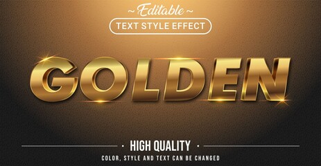 Leinwandbilder - 3D luxury golden text effect - Editable text effect